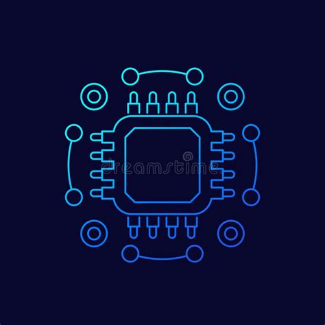 El Microprocesador Cpu Microchip Procesador L Nea Plana De La