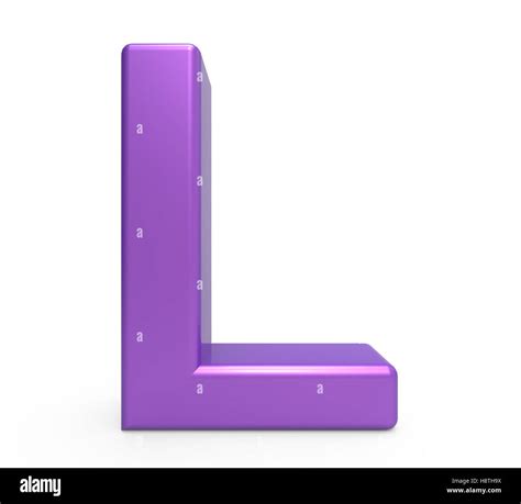 3d Rendering Purple Letter L Isolated White Background Stock Photo Alamy