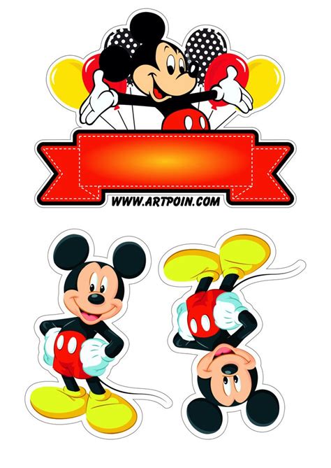 Topo De Bolo Para Imprimir Mickey Mouse Png Em 2024 Festa Mickey