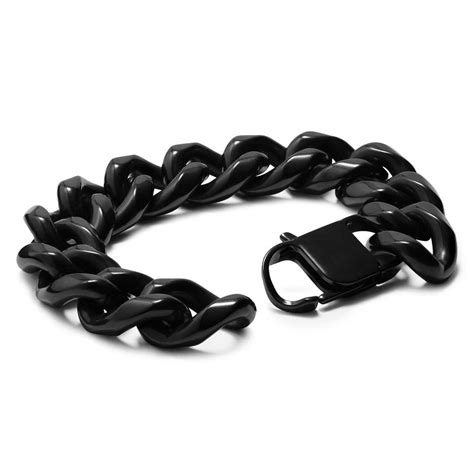 18 mm Black Steel Chain Bracelet | In stock! | Lucleon