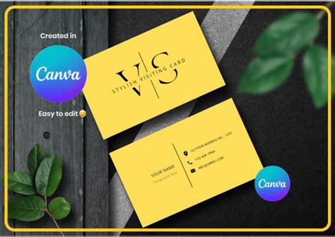 Stylish Visiting Card Template Instant Download Trending Printable