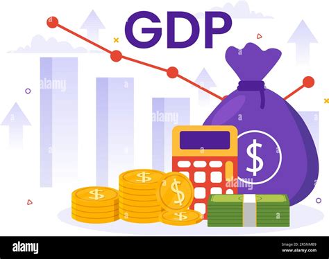 Gdp Or Gross Domestic Product Vector Illustration With Economic Growth