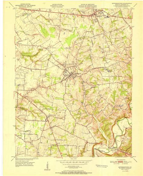 1951 Jeffersontown Ky Kentucky Usgs Topographic Map Historic