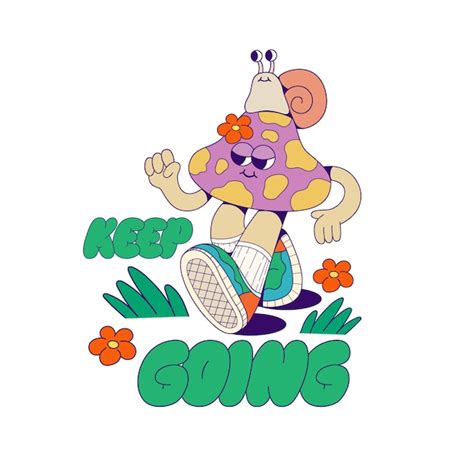 Premium Vector Retro Groovy Mushroom Mascot Character Sublimation Design