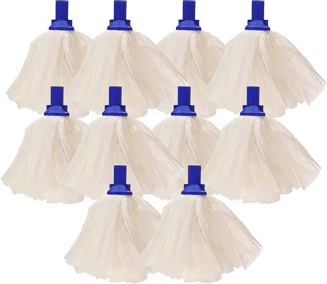 Avern Exel Mop Heads BIG White Push Socket Fit Mop Heads Pack Of 10