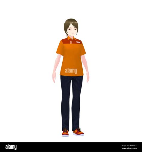 Female Convenience Store Clerk 3d Model Stock Photo Alamy