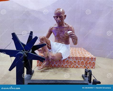 Statue Of Mahatma Gandhi At Sabarmati Ashram In Ahmedabad Gandhiji