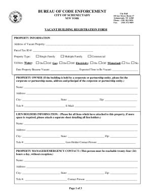 Fillable Online Fillable Online Vacant Building Registration Form Fax