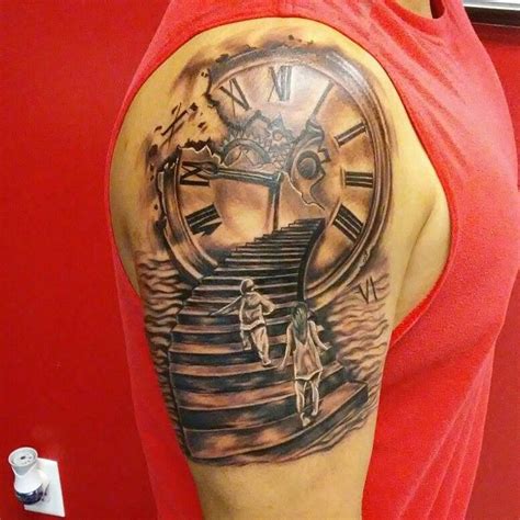 Tatuajes De Reloj Con Escaleras Tatuajes De Relojes Tatuajes De