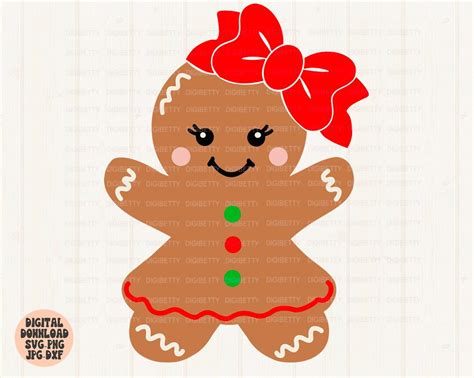 Gingerbread Girl Svg Png Dxf Christmas Gingerbread Svg Christmas