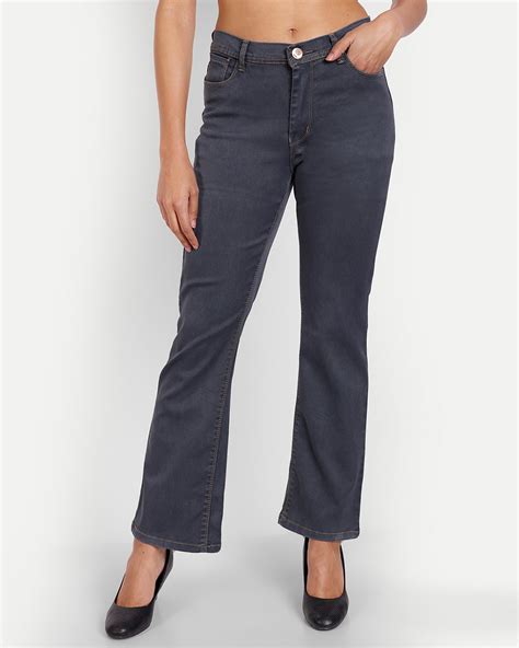 Buy Women S Grey Bootcut Jeans Online At Bewakoof