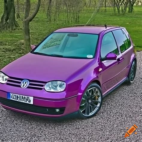 Customized Green To Purple Gradient Volkswagen Golf Mk4