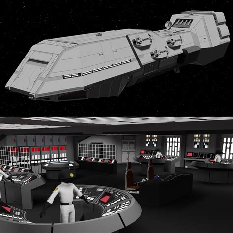 Dreadnought Class Heavy Cruiser with interior (bridge and hangar ...