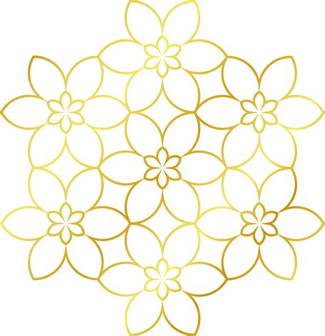 Adorno Decorativo Flor De Oro Png Decoración De Flores De Oro Patrón De Flor De Oro Flor De