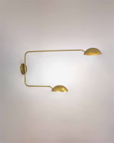 Lustre Arandela Dome Dupla Articulada Industrial Dourado Iluminamundo