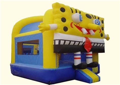 Safe Commercial Cute Spongebob Inflatable Bouncer House For Children