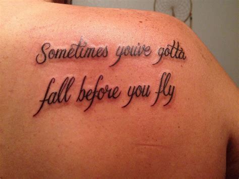 Sometimes Youve Gotta Fall Before You Fly Tattoo