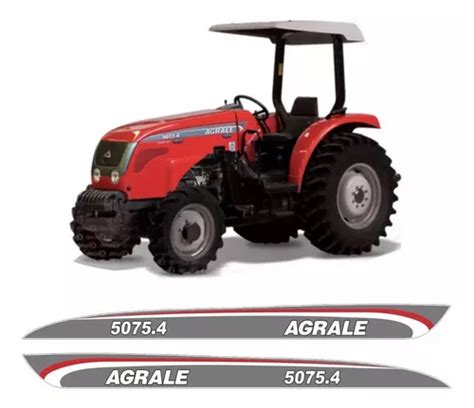 Kit Completo De Adesivo Compatível Trator Agrale 5075 4 Cor Adesivo