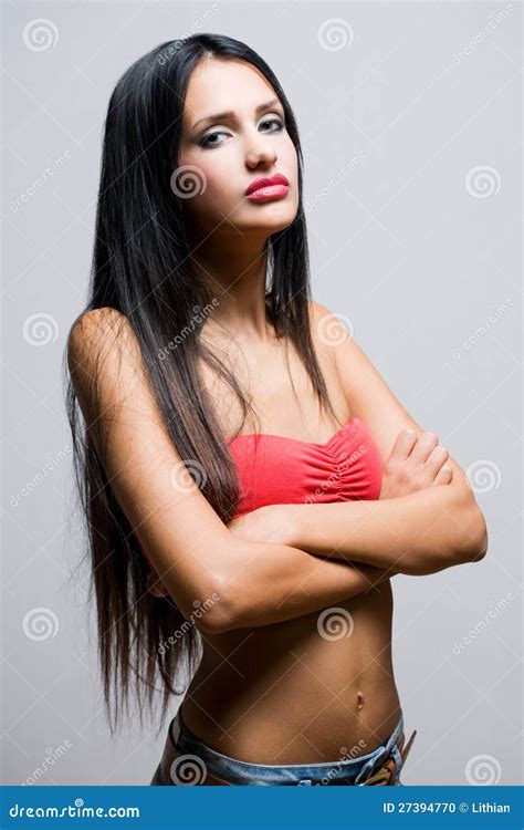 Sensual Slender Brunette Woman Stock Photo Image Of Light Loss