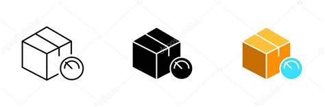 Una ilustración vectorial de una caja con un icono de velocidad que