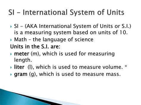 PPT - SI – International System of Units PowerPoint Presentation, free ... 