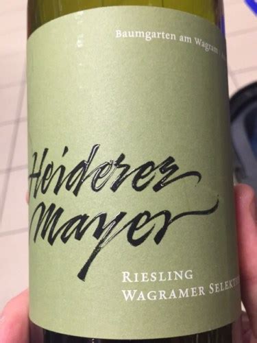 2018 Heiderer Mayer Riesling Wagramer Selektion Vivino