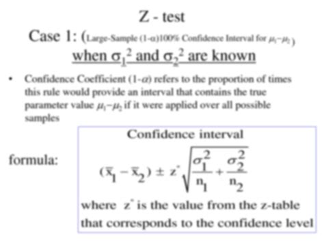 Confidence Interval Formula Z Test