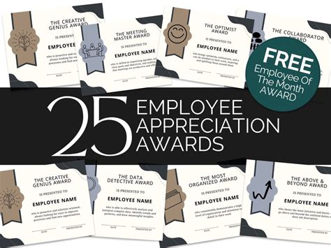 Employee Appreciation Award Certificates Employee Recognition - Etsy