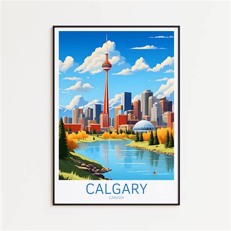 Calgary Travel Poster Calgary Poster Canada Wall Art for Home Decor