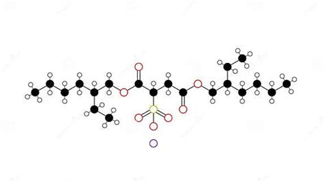 Docusate Sodium Molecule Structural Chemical Formula Ball And Stick Model Isolated Image