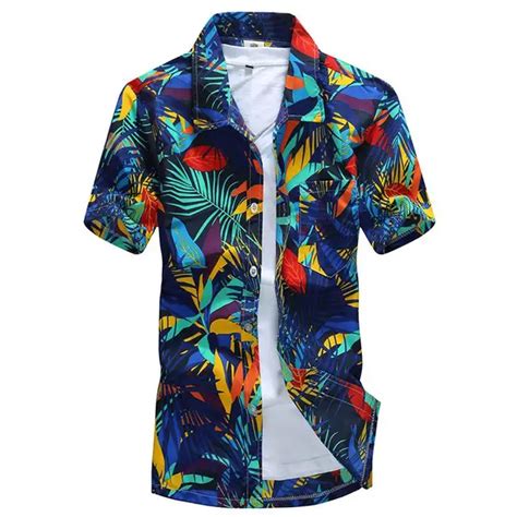 Buy Plus Size 5xl Mens Hawaiian Shirt Casual Camisa