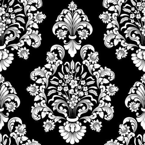 Free Vector Vector Damask Seamless Pattern Element Classical Luxury