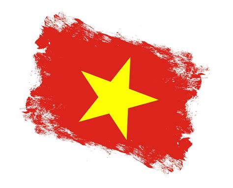 Premium Photo Stroke Brush Painted Flag Of Vietnam On White Background