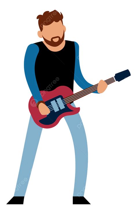 Hombre Tocando Guitarra Electrica PNG Dibujos Personaje Concierto