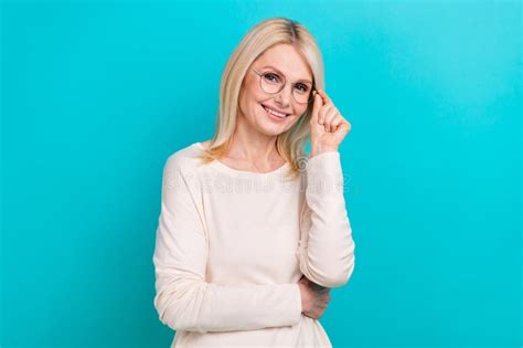 Photo Of Confident Satisfied Business Woman Wear White Shirt Touch Glasses Professional Lawyer