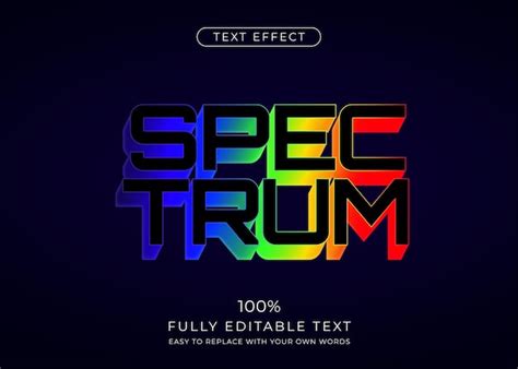 Premium Vector Multicolored Light Spectrum Text Effect Editable Font