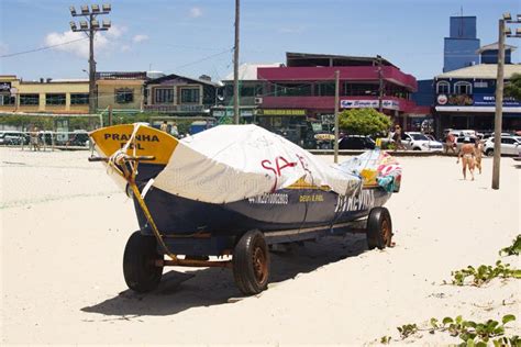 Florianopolis Brazil January Boat In The Beach Praia Da