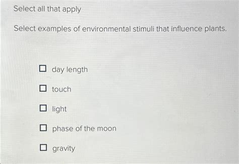 Solved Select all that applySelect examples of environmental | Chegg.com