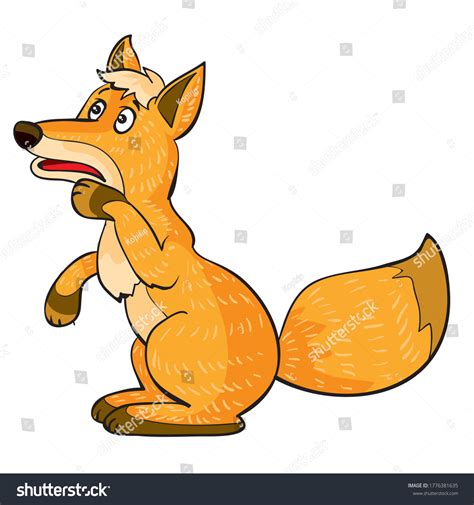 Red Sly Fox Cartoon Illustration Isolated Stock Vector Royalty Free