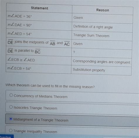 Which Theorem Can Be Used To Fill In The Missing Reason Concurrency Of