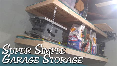 Super Simple Hanging Garage Storage Shelves Hanging Shelves With Chains Youtube