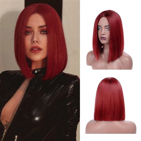 Aida Ble Red Bob Wigs For Women 14 Inch Colorful Sexy Wig