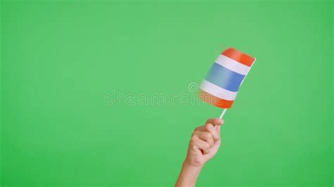 Thai National Flag Waving By The Wind Stock Video Video Of Emblem