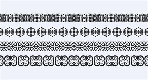 Premium Vector Ornament Style Ethnic Seamless Borders Set