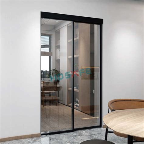 Hdsafe Fluted Glass Sliding Door Interior Hotel Sliding Glass Shower Bathroom Door Aluminum