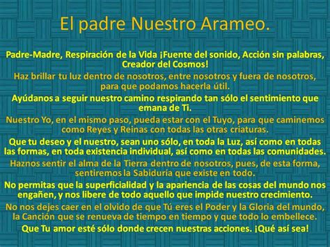 Abundancia Amor Y Plenitud ORACION DEL PADRE NUESTRO EN ARAMEO