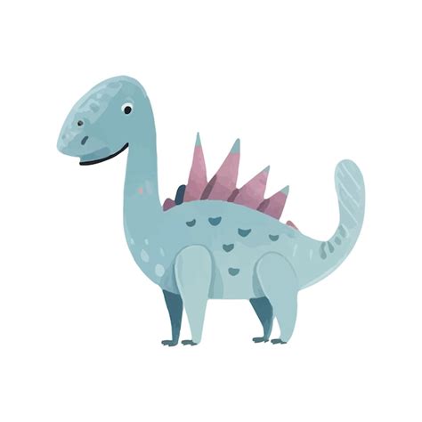 Premium Vector | Cute cartoon blue dinosaur hand drawn vector dinosaur ...