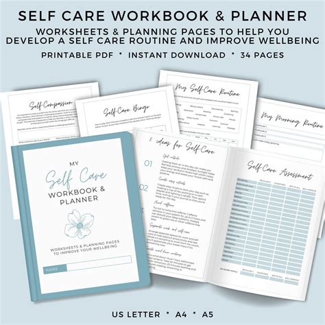 Self Care Plan Worksheets Self Care Ideas Routines And Etsy