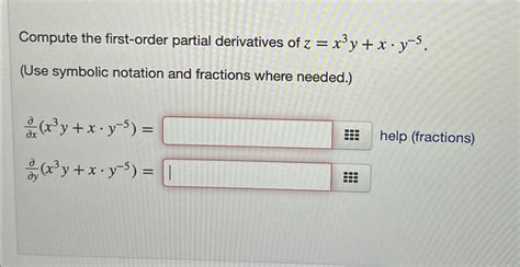 Solved Compute The First Order Partial Derivatives Of