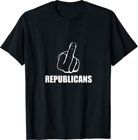 Amazon Middle Finger Anti FUCK GOP Pro Democrat Anti Republican T Shirt Clothing Shoes